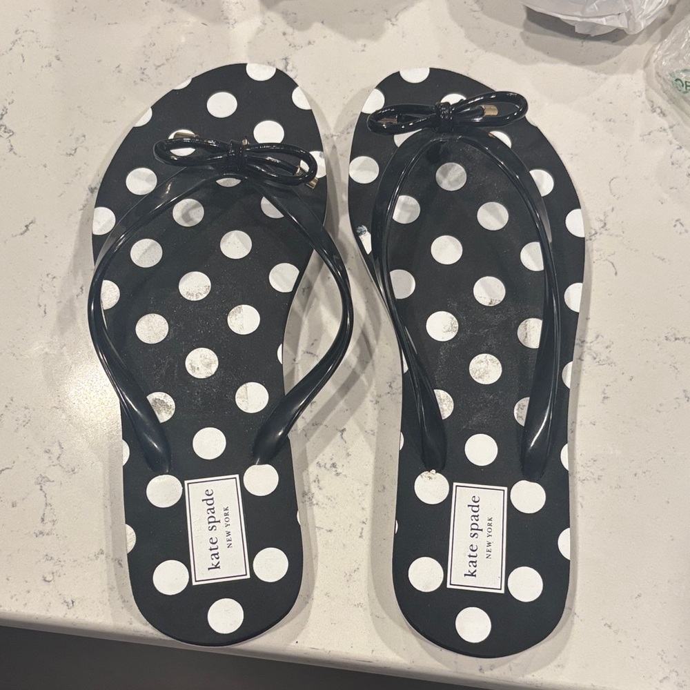 Kate Spade Black and White Polka Dot Sandals